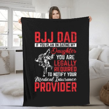 Discover BJJ Dad Protector Funny Brazilian Jiu Jitsu Father Fleece Blankets