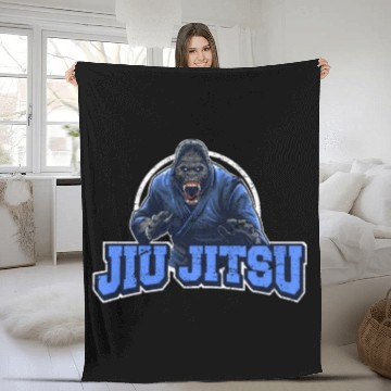 Discover Brazilian Jiu Jitsu Gorilla BJJ Brazilian Jiu-Jits Fleece Blankets