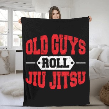Discover Brazilian Jiu Jitsu Old Guys Roll BJJ Training Jiu Fleece Blankets