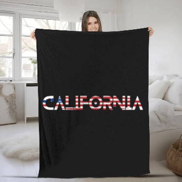 Discover CALIFORNIA designed and coloring by usa flage Fleece Blankets