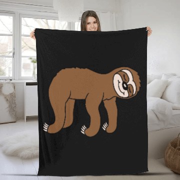 Discover Lying tired sloth sleeping Fleece Blankets