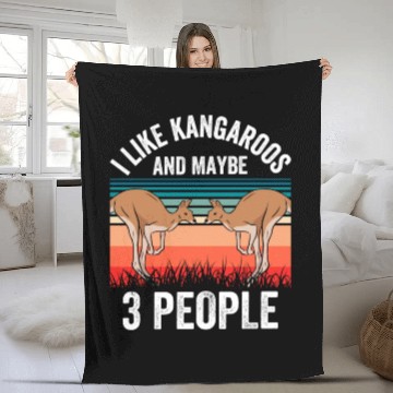 Discover I Like Kangaroos And Maybe 3 People Kangaroo Lover Fleece Blankets