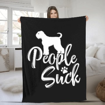 Discover I Love My Black Russian Terrier - "People Suck" Fleece Blankets