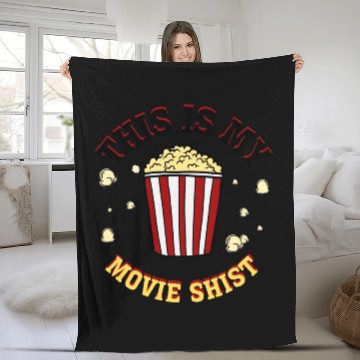 Discover I'm Just Here For The Popcorn Cinama Movie Theater Fleece Blankets