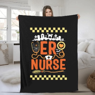Discover Halloween Fleece Blankets, ER Nurse Spooky Health Care