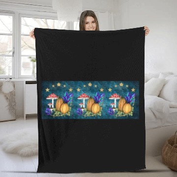 Discover Pumpkins in magic forest - Format E Fleece Blankets