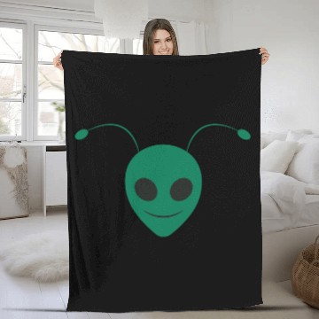 Discover Alien Ant Face Design Green Fleece Blankets
