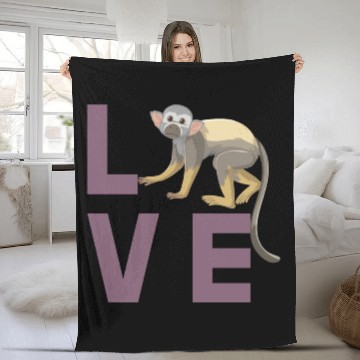 Discover Squirrel monkey love Fleece Blankets