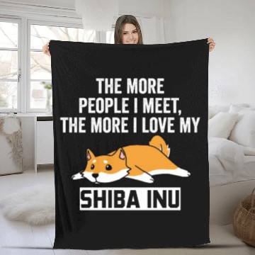 Discover The More I Love My Shiba Inu Fleece Blankets