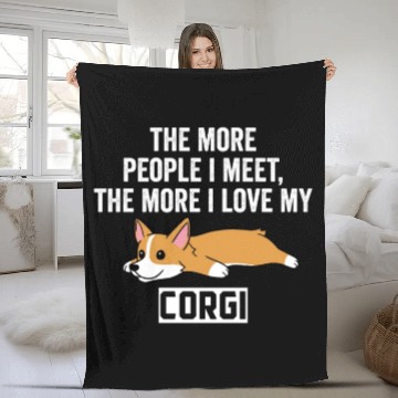 Discover The More I Love My Corgi Fleece Blankets