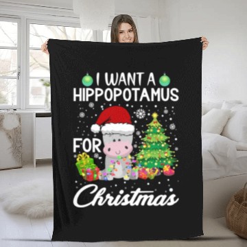 Discover I Want A Hippopotamus For Christmas Hippo Fleece Blankets