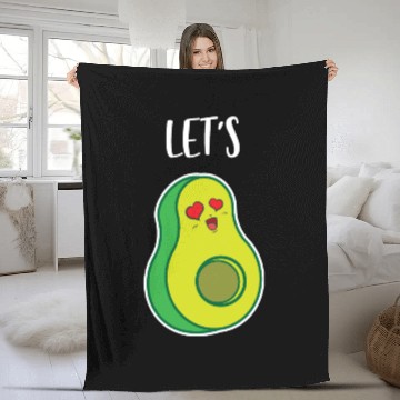 Discover Couple Matching Avocado Let's Cuddle Romantic Gift Fleece Blankets