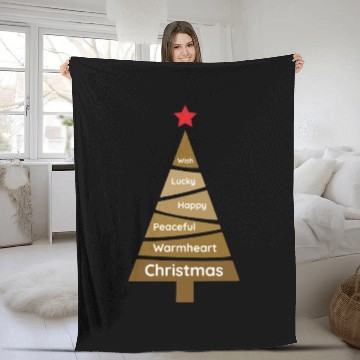 Discover Minimalist Copper Brown Christmas Pine Fleece Blankets