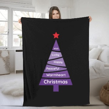 Discover Minimalist Mauve Purple Christmas Pine Fleece Blankets