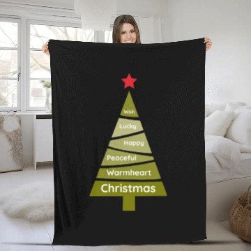 Discover Minimalist Lime Green Christmas Pine Fleece Blankets