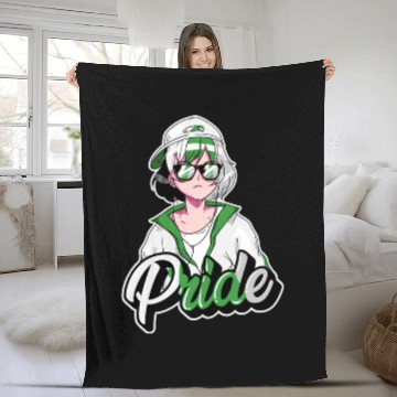 Discover Demiromantic Pride Cool Anime Girl Demiromantic Fl Fleece Blankets