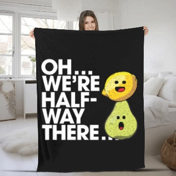 Discover Lemon on a Pear Fleece Blankets