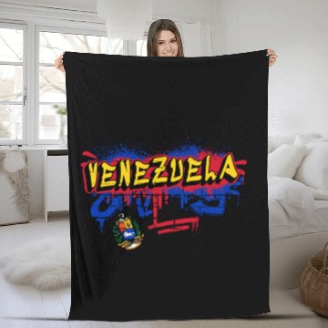Discover Venezuela graffiti flag design Fleece Blankets