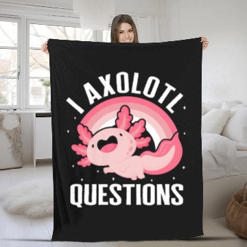 Discover Axolotl Fleece Blankets, I Axolotl Questions Rainbow Cute