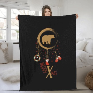 Discover Winter dreamcatcher Christmas Bear Fleece Blankets