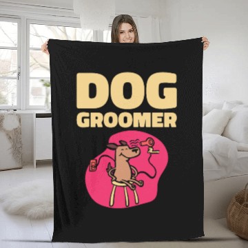 Discover Dog Groomer Canine Grooming Hygiene Fleece Blankets
