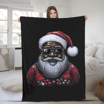 Discover Black Santa, African American Santa Claus Fleece Blankets