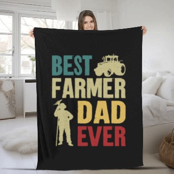 Discover Farming Farmer Dad Father Vintage Fleece Blankets