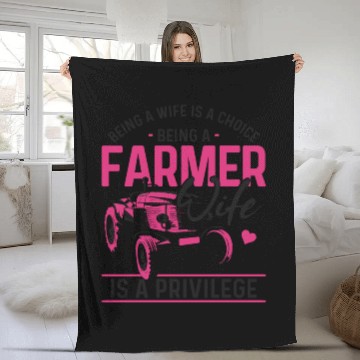 Discover Farming Farmer Wife Tractor Being Fleece Blankets