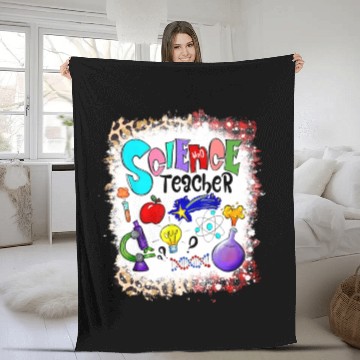 Discover I Love Science Funny Science Teacher Lab Chemistry Fleece Blankets