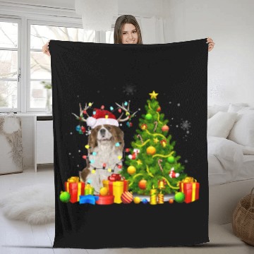 Discover Cavalier King Charles Spaniel Christmas Dog Lover Fleece Blankets