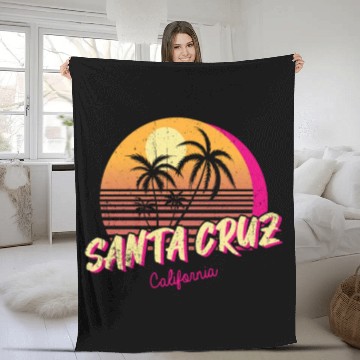 Discover Retro Santa Cruz California Fleece Blankets