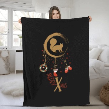 Discover Winter dreamcatcher Christmas Squirrel Fleece Blankets