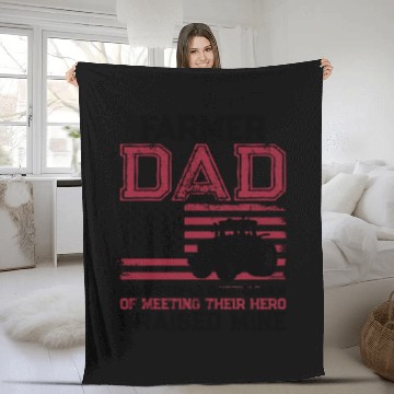 Discover Farming Farmer Dad Father Tractor Fleece Blankets