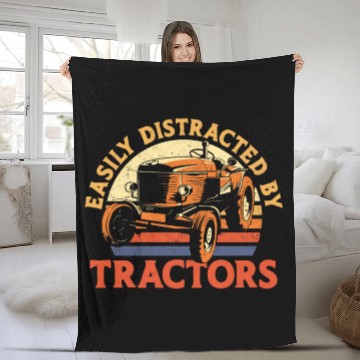 Discover Farming Farmer Vintage Tractor Fleece Blankets