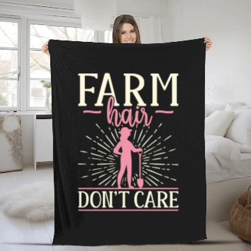 Discover Farming Farmer Girl Female Farm Fleece Blankets