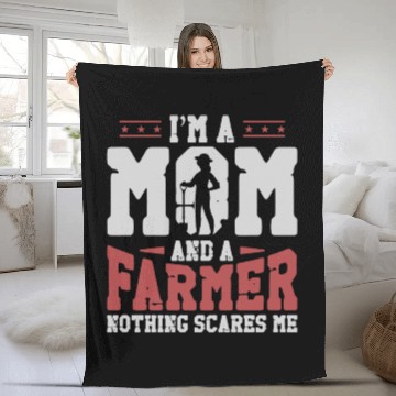 Discover Farming Farmer Mom Mother Vintage Fleece Blankets