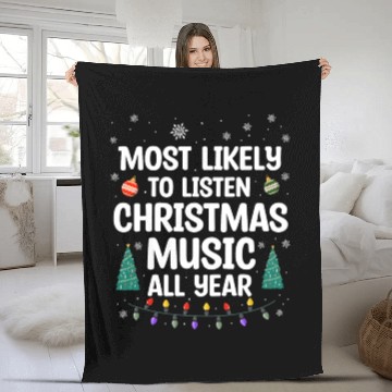 Discover Xmas Quote, Funny Christmas Quote, Santa Claus Fleece Blankets