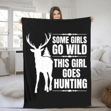 Discover This Girl Goes Hunting Deer Hunting Season Fleece Blankets