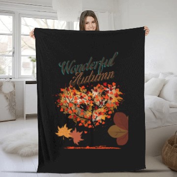 Discover A wonderful autumn design. Fleece Blankets