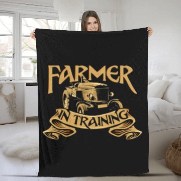 Discover Farming Farmer Vintage Tractor Fleece Blankets