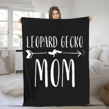 Discover Leopard Gecko Mom Cute Lizard Women's Pet Leopard Fleece Blankets