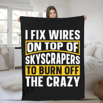 Discover Electrician Construction Electrician Fleece Blankets