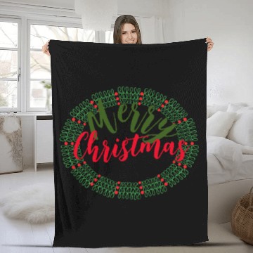 Discover Cute Christmas with Santa and Reindeer Fleece Blankets