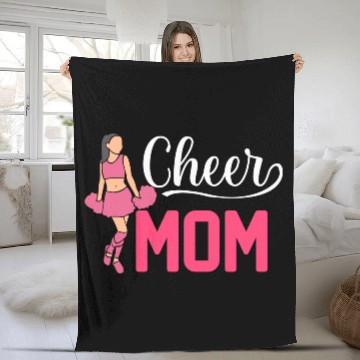 Discover Womens Cheer Mom Gymnastics Cheerleading Mom Squad Fleece Blankets