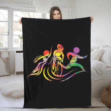 Discover Watercolor Womens Triathlon Fleece Blankets