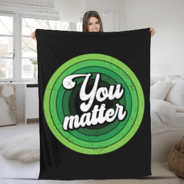 Discover You Matter Green Mental Health Fleece Blankets