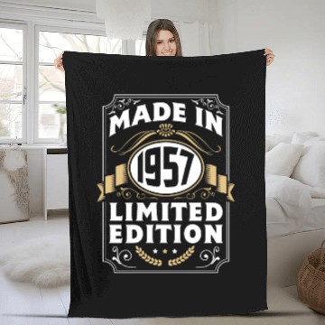 Discover 1957 Birthday Gift Birthday Vintage Fleece Blankets