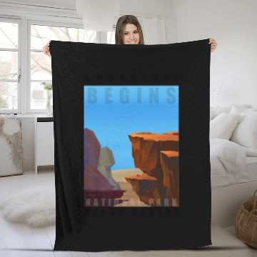 Discover Adventure Grand Canyon cool design Fleece Blankets