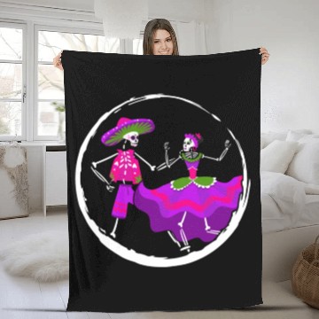 Discover Dia De Los Muertos Fleece Blankets, Ballet Folklorico Sugar