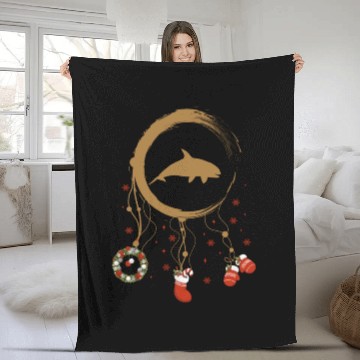 Discover Winter dreamcatcher Christmas Orca Fleece Blankets